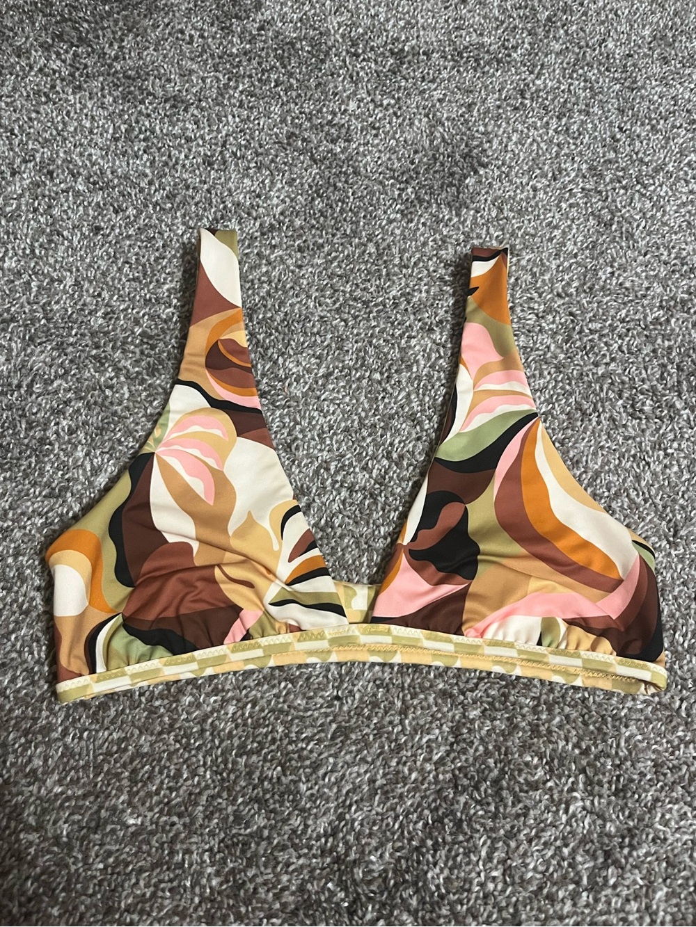 Billabong Reversible Tropical Print Bikini Swimsuit Top Small